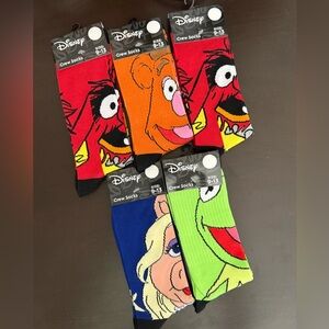 🆕🧦 DISNEY LIMITED EDITION MUPPETS 5-PIECE CREW SOCKS COLLECTION. BRAND NEW.